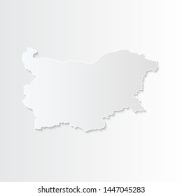 White Bulgaria map-countries. Vector paper map of Bulgaria on a gray background. Vector illustration.