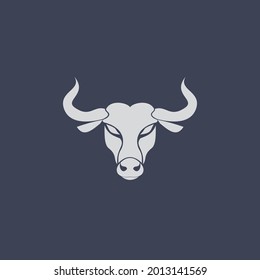 white Bull logo design vector image