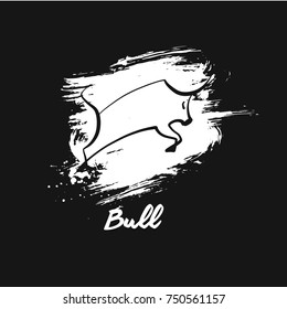 White bull template logo. 