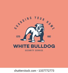 White bulldog logo design template. Vector illustration.