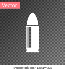 White Bullet icon isolated on transparent background. Vector Illustration