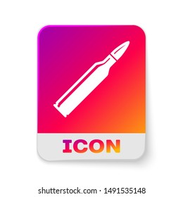 White Bullet icon isolated on white background. Rectangle color button. Vector Illustration