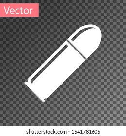 White Bullet icon isolated on transparent background.  Vector Illustration