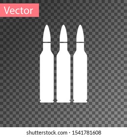 White Bullet icon isolated on transparent background.  Vector Illustration