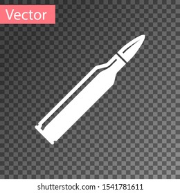 White Bullet icon isolated on transparent background.  Vector Illustration