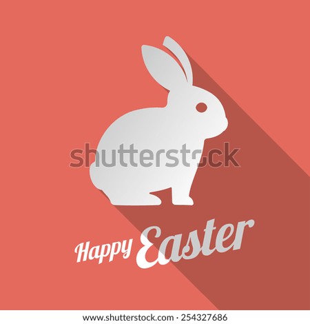 Download White Bunny Silhouette Happy Easter Sign Stock Vector ...