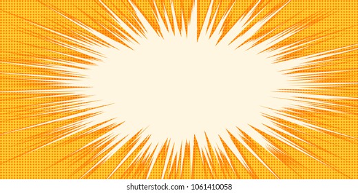 white burst orange background pop art. Pop art retro vector illustration kitsch drawing