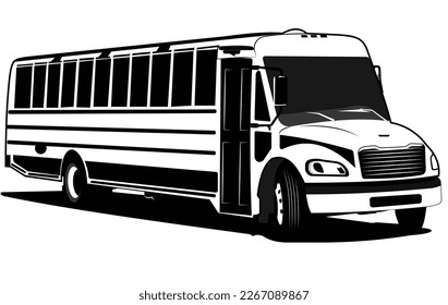 autobús blanco aislado en blanco, vehículo de autobús escolar,