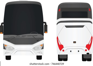 White bus. vector illustration