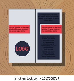 White business brochure and leaflet, flyer, cover template. Abstract background blue and green diagonal lines. stock-vector EPS 10