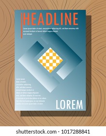 White business brochure and leaflet, flyer, cover template. Abstract background blue and green diagonal lines. stock-vector EPS 10