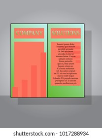 White business brochure and leaflet, flyer, cover template. Abstract background blue and green diagonal lines. stock-vector EPS 10