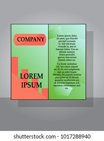 White business brochure and leaflet, flyer, cover template. Abstract background blue and green diagonal lines. stock-vector EPS 10