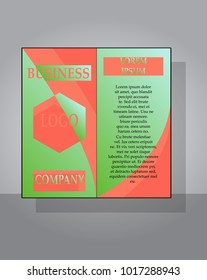 White business brochure and leaflet, flyer, cover template. Abstract background blue and green diagonal lines. stock-vector EPS 10
