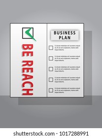 White business brochure and leaflet, flyer, cover template. Abstract background blue and green diagonal lines. stock-vector EPS 10