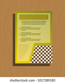 White business brochure and leaflet, flyer, cover template. Abstract background blue and green diagonal lines. stock-vector EPS 10