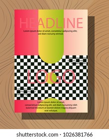 White business brochure and leaflet, flyer, cover template. Abstract background blue and green diagonal lines. stock-vector EPS 10