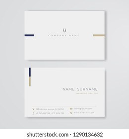 White business card minimal clean design vector template