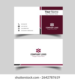 White business card template with simple layout for elegant and calm presentation