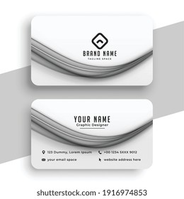 white business card with wave shape design