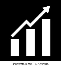white Business graph and chart on black background
