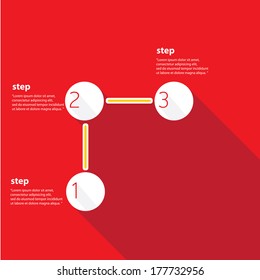 white Business graph and chart on red background. vector illustration
