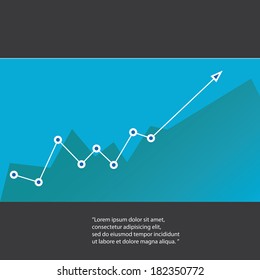 white Business graph and chart on blue background. vector illustration