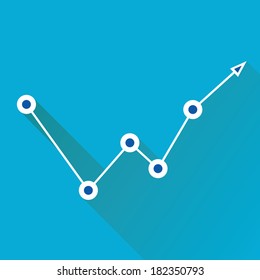 white Business graph and chart on blue background. vector illustration