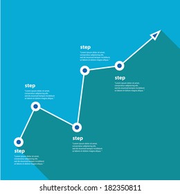 white Business graph and chart on blue background. vector illustration