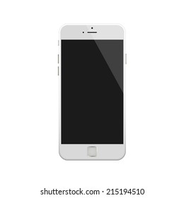 White Business Phone Illustration Isolated On White Background Similar To iPhone