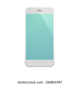 White Business Phone on green background.  Illustration Similar To iPhone.