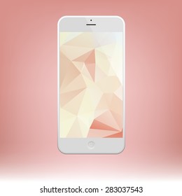 White Business Phone with triangle background.  Illustration Similar To iPhone .