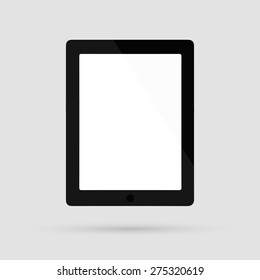 White business tablet with power button and camera isolated, vector illustration eps 10