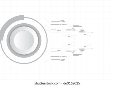 White button with abstract technology background