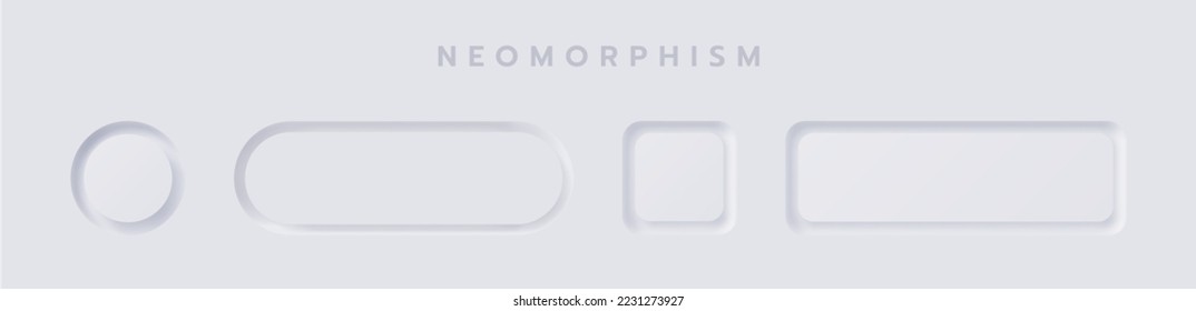 White button Neumorphism design elements vector set, Button and Element for UI Web design or Application UI Design.