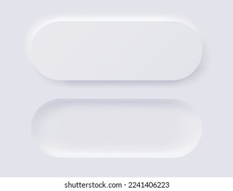 White button Neumorphism design elements vector set, Button and Element for UI Web design or Application UI Design.