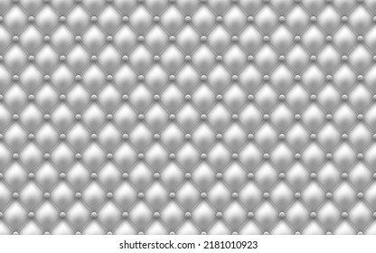 White buttoned luxury leather pattern with black diagonal sewing stitch. Vector premium background diamond shape elements. Luxury pattern for page fill, wrapping paper, wallpaper