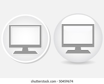botões brancos com monitor