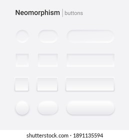 White buttons in Neomorphism design.
