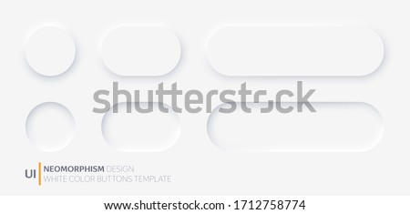 White buttons in Neomorphism design style. Vector illustration EPS 10	 Stockfoto © 