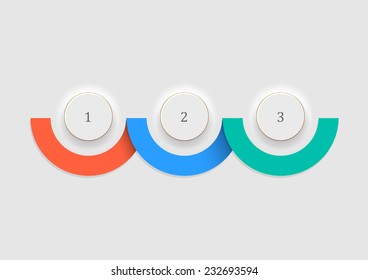 White buttons - number options banners and infographics design. Vector EPS10