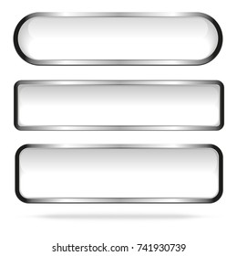 White buttons set isolated on a white background