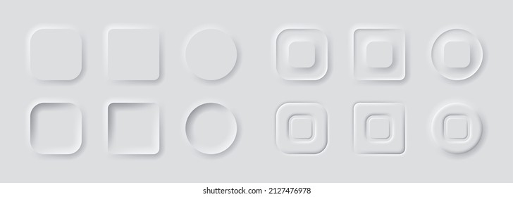 Botones blancos en el elemento de diseño de la interfaz de usuario conjunto interfaz de moda para aplicaciones