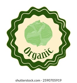 White Cabbage Round Sticker Label Tag