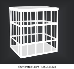 White cage metal bars. vector illustration