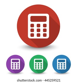 White Calculator icon in different colors set