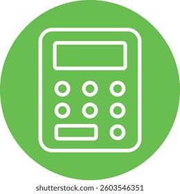 White Calculator Icon Green Circle
