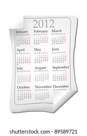 White Calendar 2012