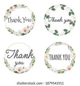 200 Round floral thank you stickers Images, Stock Photos & Vectors ...