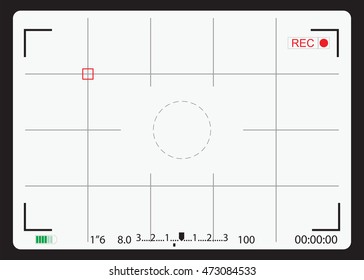 White Camera focusing screen, view finder vector illustration.